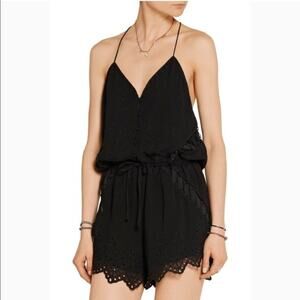 IRO Romper Size 40 Black Eyelet Embroidered Florya Romper | Size 40